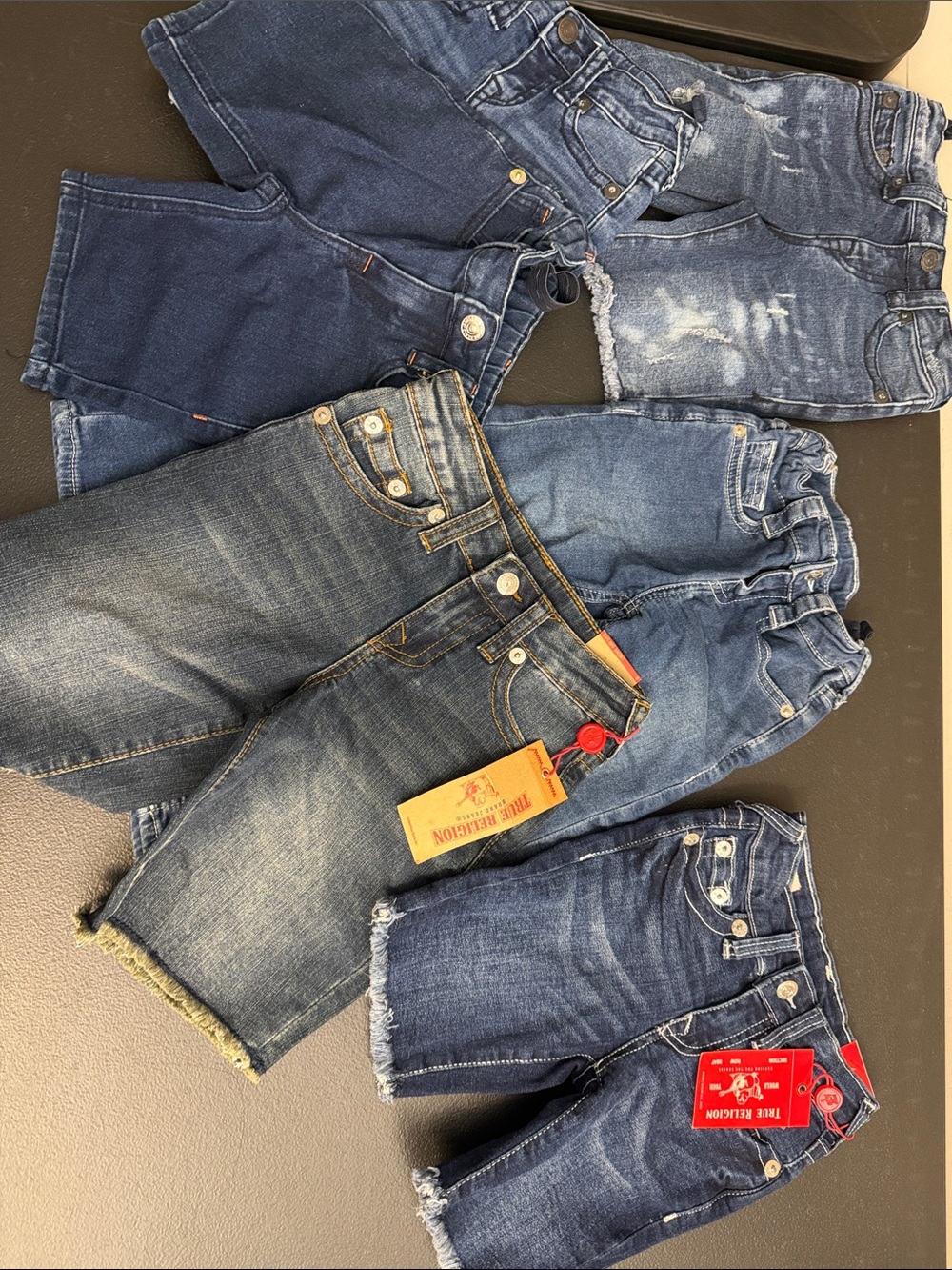 True Religion Kids Denim Shorts Bundle - Various Blue Washes
